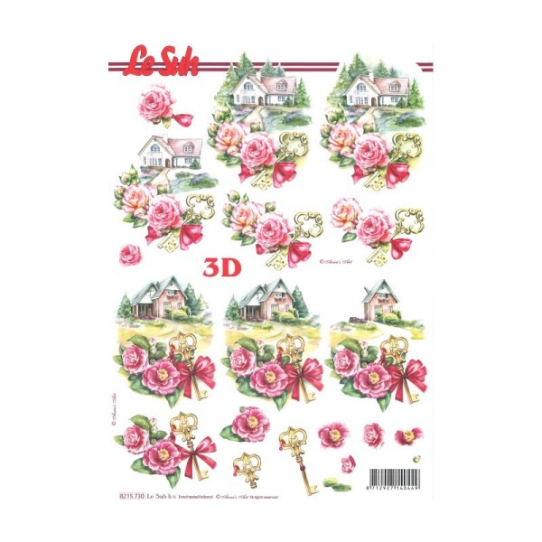 Carte 3D à découper - maisons fleuries - 8215730 - Photo n°1