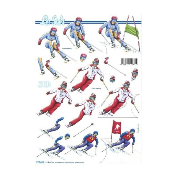 Carte 3D à découper - skieurs - Photo n°1