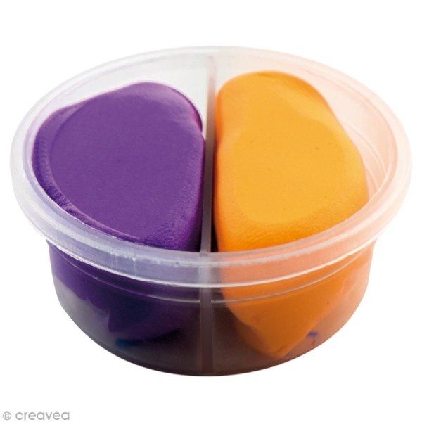 Pâte à modeler Padaboo - Douce - Violet et orange fluo - 40 g - Photo n°1