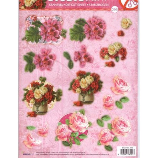 Carte 3D prédéc. - n°295 - Bouquet de fleurs roses - Photo n°1