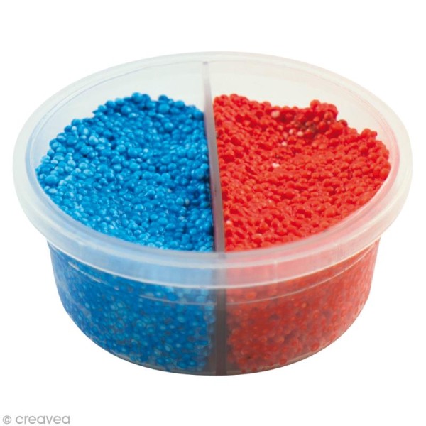 Pâte à modeler Padaboo - Perlée - Bleu métal et rouge - 38 g - Photo n°1