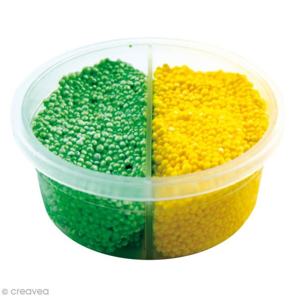 Pâte à modeler Padaboo - Perlée - Vert métal et jaune - 38 g - Photo n°1