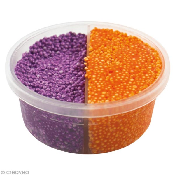 Pâte à modeler Padaboo - Perlée - Violet métal et orange - 38 g - Photo n°1
