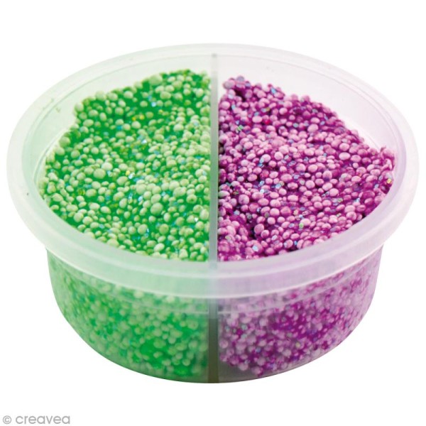 Pâte à modeler Padaboo - Perlée Glitter - Vert et violet - 38 g - Photo n°1