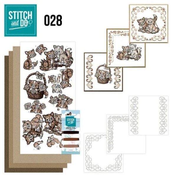 Stitch and do 28 - kit Carte 3D broderie - Chatons - Photo n°1