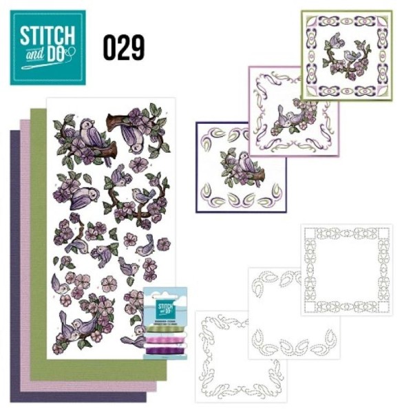 Stitch and do 29 - kit Carte 3D broderie - oiseaux - Photo n°1