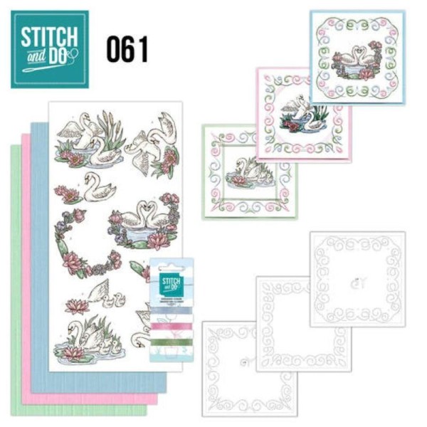 Stitch and do 61 - kit Carte 3D broderie - Cygnes - Photo n°1