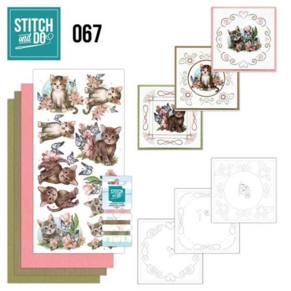 Stitch and do 67 - kit Carte 3D broderie - chats - Photo n°1