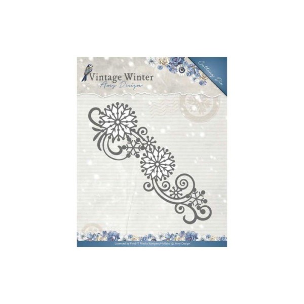 Die - amy design - snowflake swirl bordure 13,4 x 4,5 cm. - Photo n°1