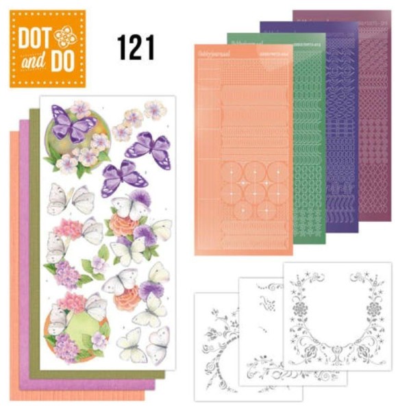 Dot and do 121 - kit Carte 3D - papillons et fleurs - Photo n°1