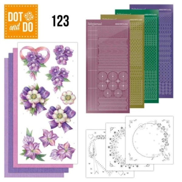Dot and do 123 - kit Carte 3D - fleurs pourpres - Photo n°1