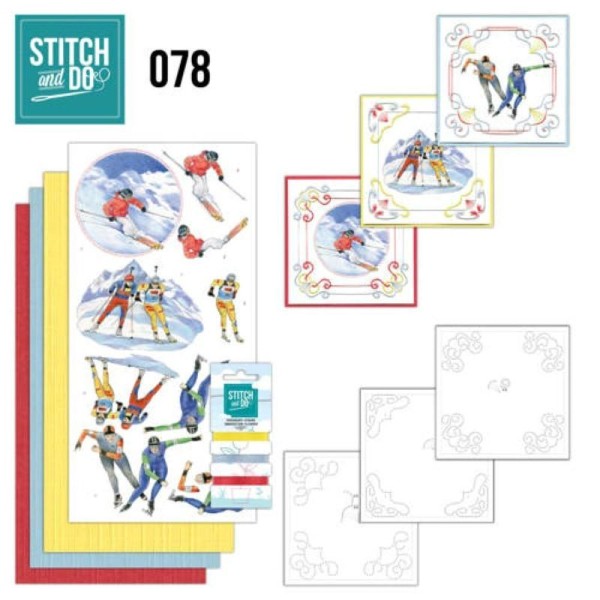 Stitch and do 78 - kit Carte 3D broderie - sport d'hiver - Photo n°1