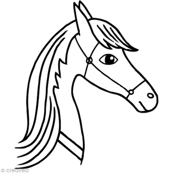 Tampon Animaux - Portrait de cheval - 4,2 x 4,2 cm - Photo n°1