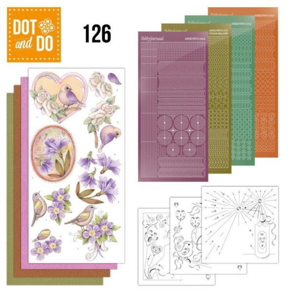 Dot and do 126 - kit Carte 3D - fleurs vintage - Photo n°1