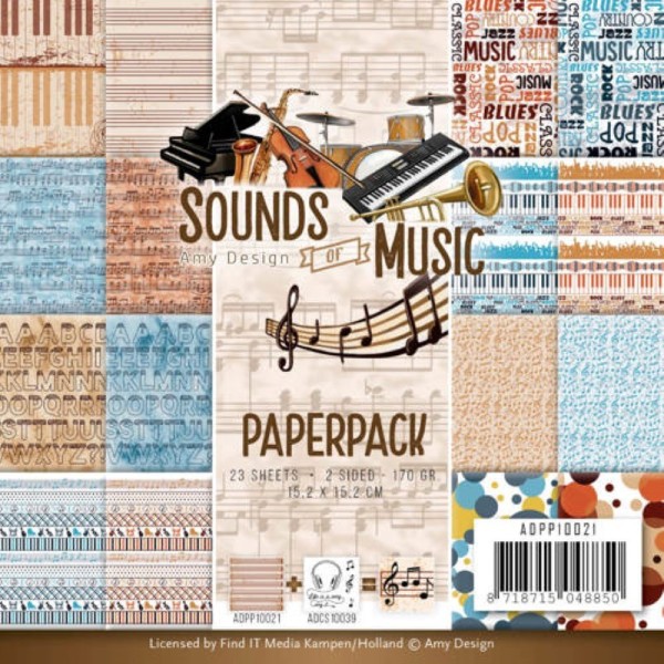 Bloc de papier - amy design - sounds of music 15.2 x 15.2 - Photo n°1