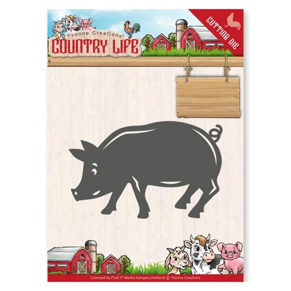 Dies - yvonne creations - country life - cochon - Photo n°1