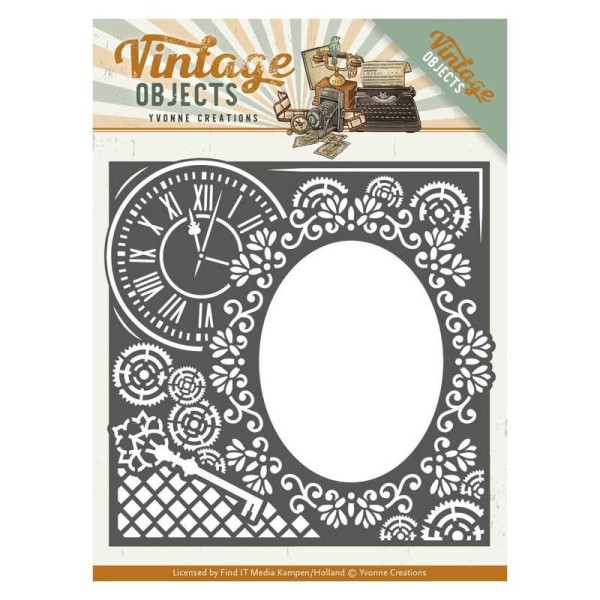Dies - yvonne creations - vintage objects - cadre horloge - Photo n°1