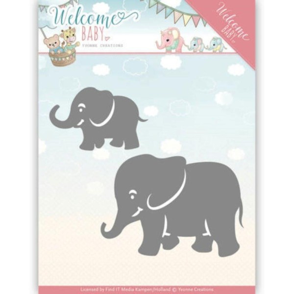 Dies - yvonne creations - welcome baby - petits éléphants - Photo n°1