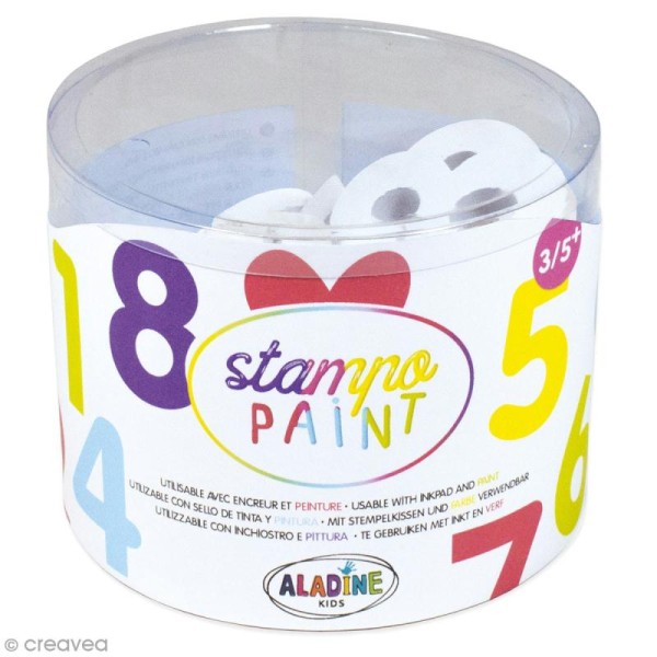 Kit de tampons Stampo Paint - Chiffres - 12 pcs - Photo n°1