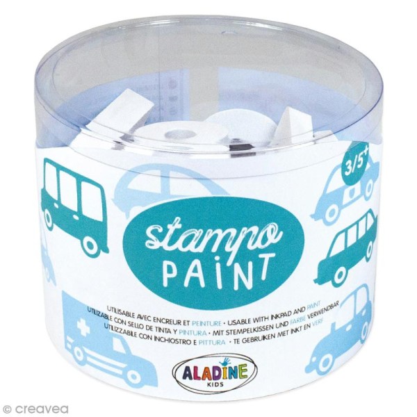 Kit de tampons Stampo Paint - Voitures - 12 pcs - Photo n°1