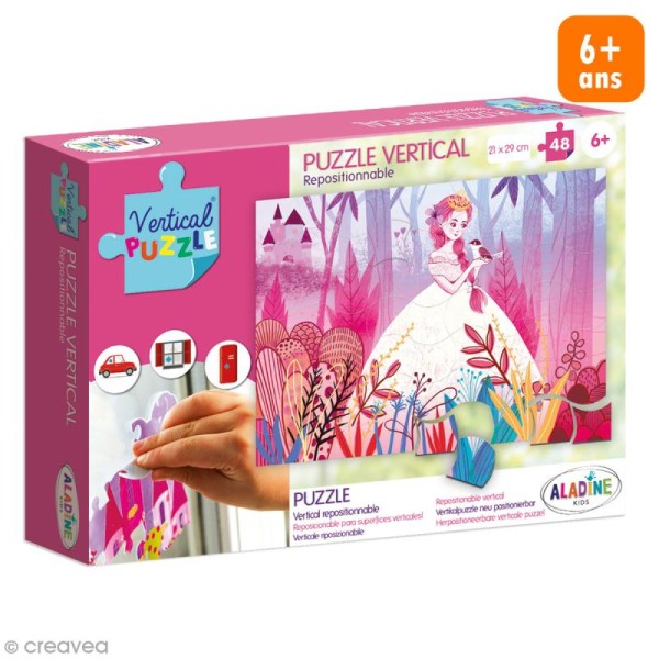 Puzzle adhésif repositionnable Vertical Puzzle Aladine - Princesse - 48 pièces - Photo n°1