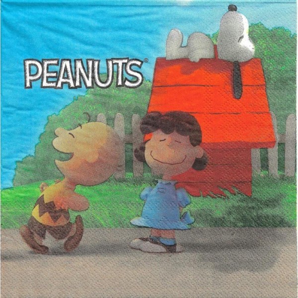 4 Serviettes en papier Peanuts Charlie Brown Snoopy Format Lunch - Photo n°1