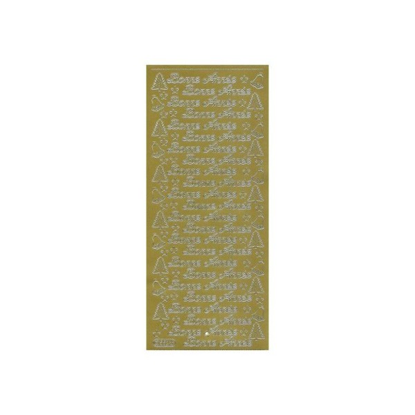 1 planche de stickers autocollants peel off doré BONNE ANNEE 552 - Photo n°1