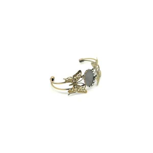 Bracelet bronze papillon supports cabochon filigrane - Photo n°1