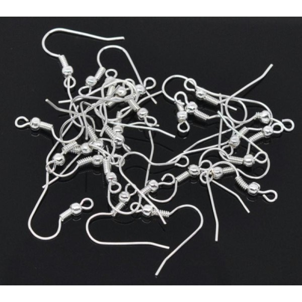100 Crochets boucles d'oreilles argentés - Photo n°1