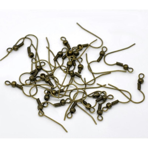 100 Crochets boucles d'oreilles bronze - Photo n°1
