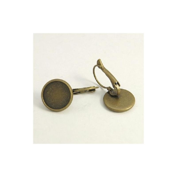 1 Paire dormeuse boucles d'oreilles , en laiton , bronze 12mm - Photo n°1