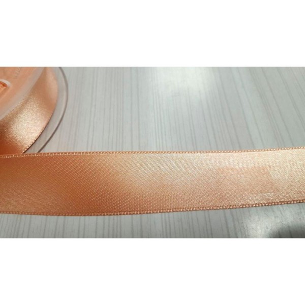 1m Ruban satin abricot ( saumon ) 25mm double face - fillawant - Photo n°1