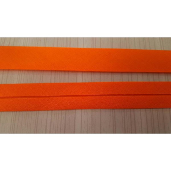 2m Biais orange citrouille 20mm replié , polyester et coton - Photo n°1