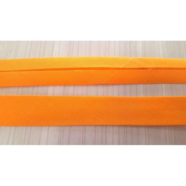 2m Biais orange clair 20mm replié , polyester et coton - Photo n°1