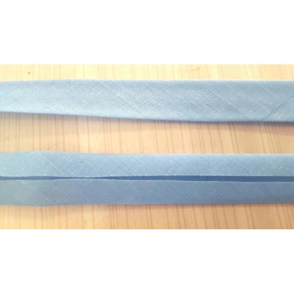 2m Biais bleu ciel 20mm replié , polyester et coton - Photo n°1