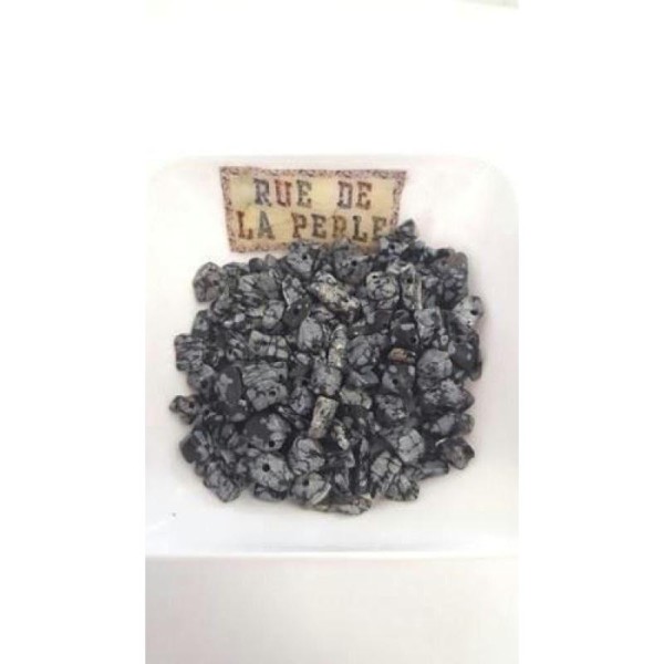 30g Chips d'obsidienne , percées - perles gemmes - Photo n°1