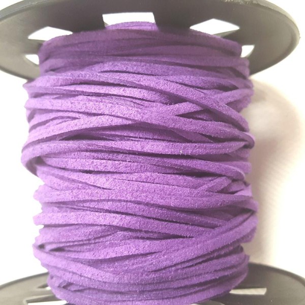 Cordon suédine - violet  - vendu au mètre - Photo n°1