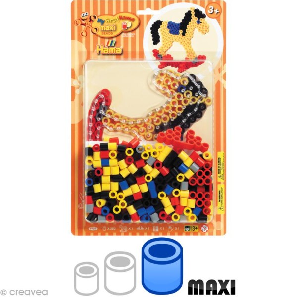 Kit Perles Hama Maxi diam. 1 cm - Cheval à bascule x 250 - Photo n°1