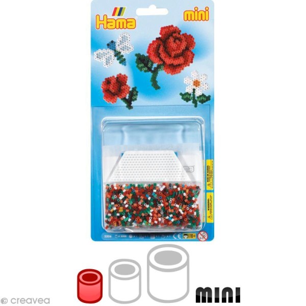 Kit Perles Hama mini diam. 2,5 mm - Fleur x 2000 - Photo n°1
