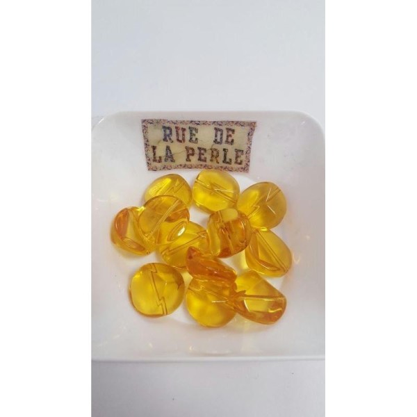 12 Perles en verre baroque ambre - 16x8mm - Photo n°1