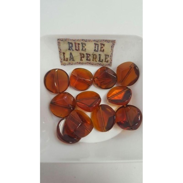 12 Perles en verre baroque marron - 16x8mm - Photo n°1