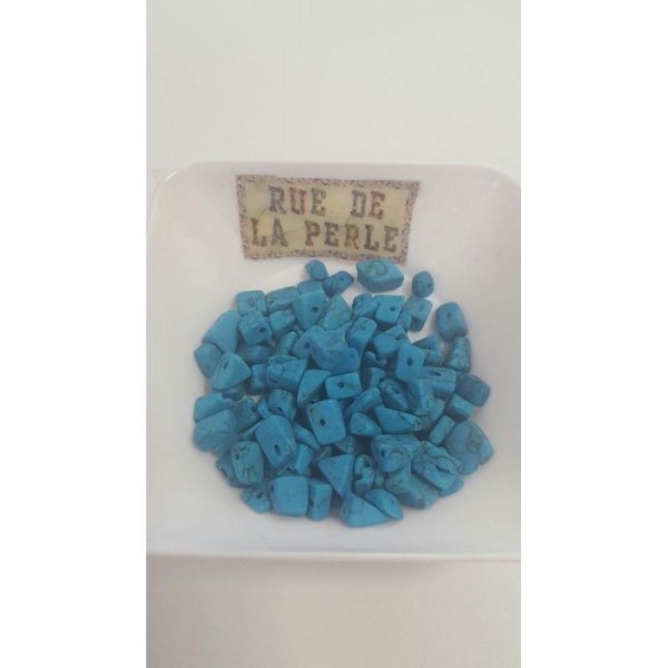 30g Chips de turquénite bleu turquoise , percées - perles - Photo n°1
