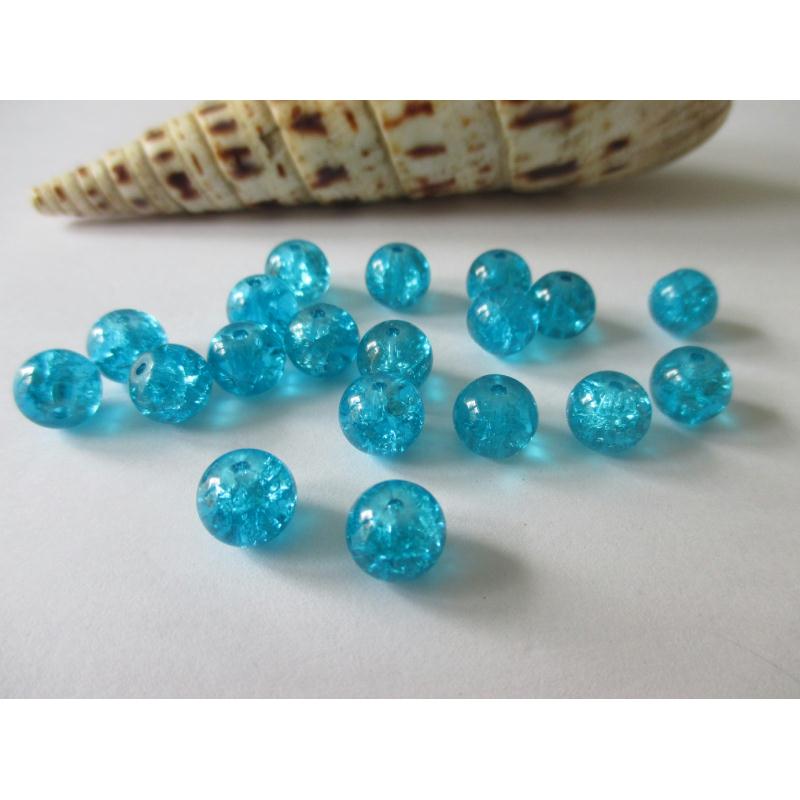 Vieille Séquoia perles de verre 70 cm Corail éclats Koblat bleu vintage 9 X 4 mm