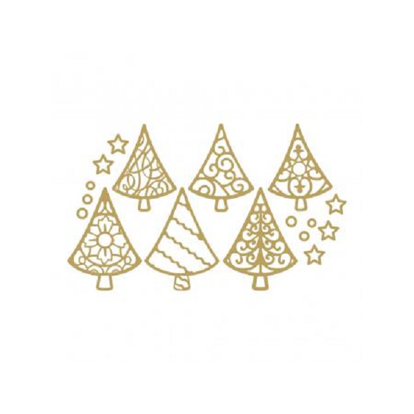 Planche de stickers peel off doré sapins de Noël Rayher - Photo n°1
