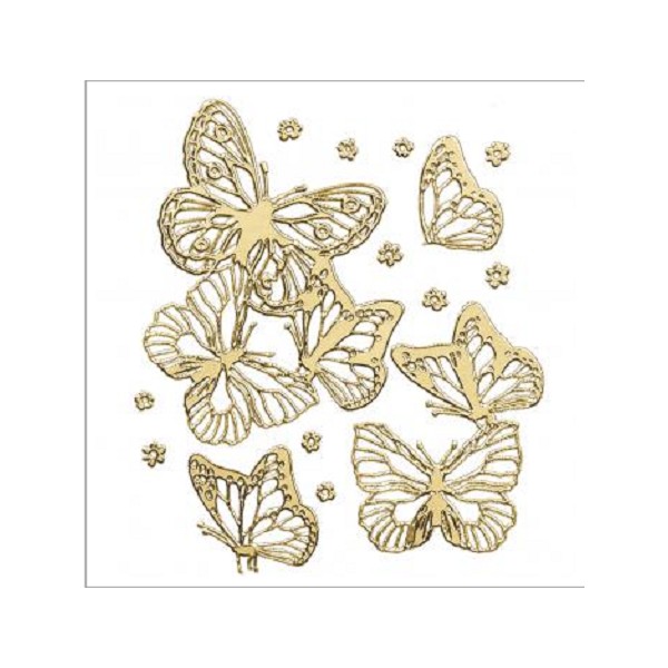 Planche de stickers peel off doré papillons Rayher - Photo n°1