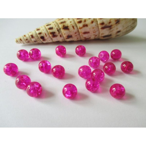 Crackle Perles De Verre Perles Verre 8 Mm 100 Pièces PINK Lilas Bijoux Bricolage r259