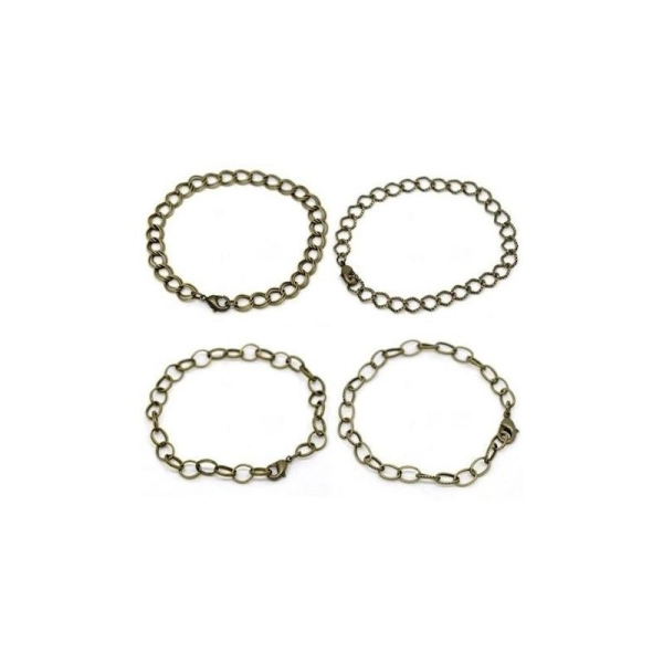 12 Bracelets chaîne bronze 20 cm - Photo n°1