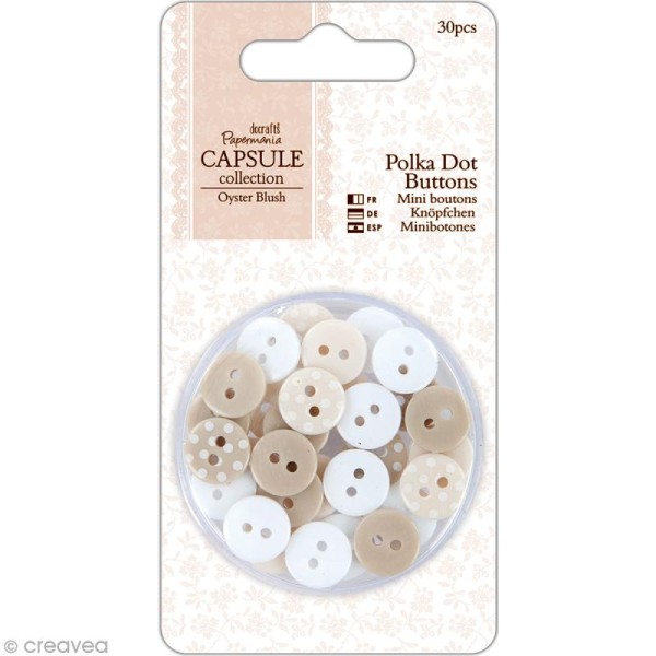 Assortiment de boutons Capsule collection - Oyster blush x 30 - Photo n°1