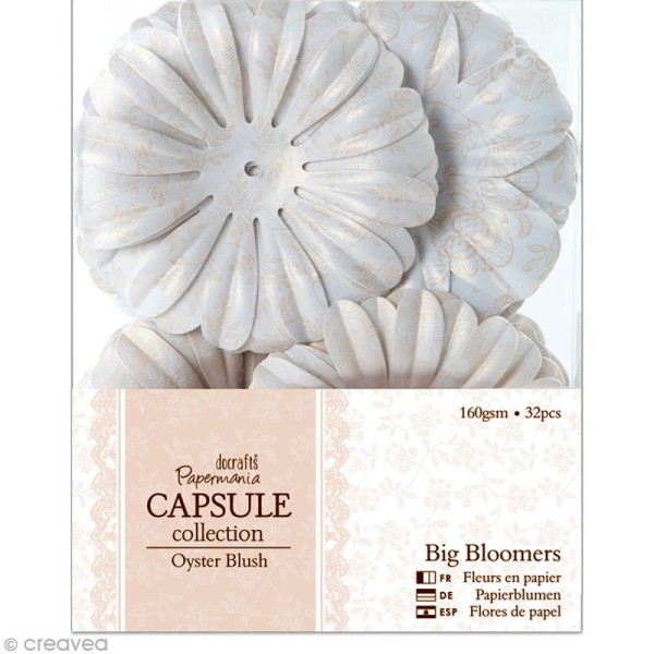 Fleur en papier Papermania - Oyster blush - 32 pièces - Photo n°1