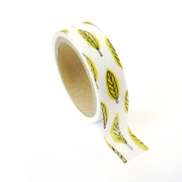 Masking tape feuille vert clair 1,5 cm x 10 m - Photo n°1